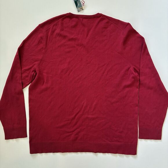 New Alfani V Neck Sweater Holiday Red Christmas Long Sleeve Men’s XXL Grandpa - Picture 2 of 7